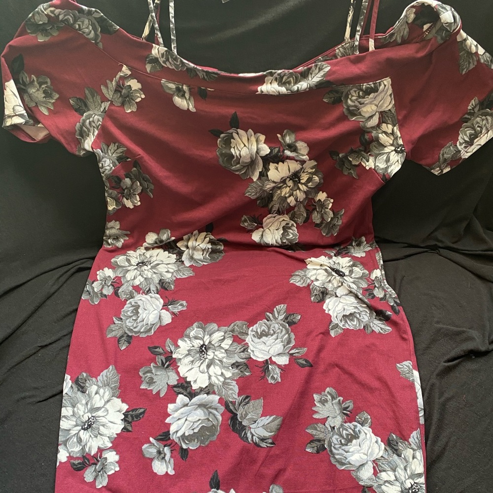 Burgundy Floral Dress